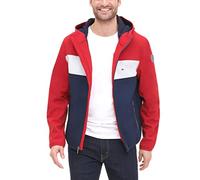 Tommy Hilfiger Men's Lightweight Water-Resistant Performance Soft Shell Jacket (Regular and Big & Tall, Red/White/Navy, XXL