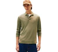 Tommy Hilfiger Men's Long Sleeve Casual Polo Shirts in Regular Fit with Liquid Cotton, Battle Green, S