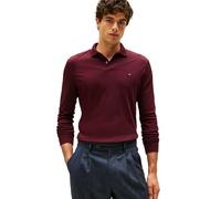 Tommy Hilfiger Men's Long Sleeve Casual Polo Shirts in Regular Fit with Liquid Cotton, Deep Burgundy, XL