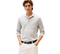 Tommy Hilfiger Men's Long Sleeve Casual Polo Shirts in Regular Fit with Liquid Cotton, Light Grey Heather, XL