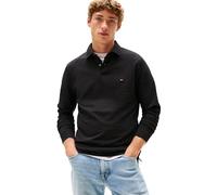 Tommy Hilfiger Men's Long Sleeve Polo Shirts in Regular Fit with Stretch and Organic Pique Cotton, Black, Medium