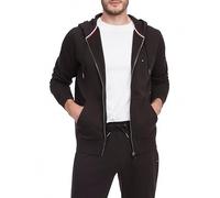Tommy Hilfiger Men's Medium Weight Fleece Full Zip Up Hoodie Hooded Sweatshirt, Black, S