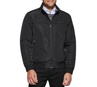 Tommy Hilfiger Men's Performance Faux Memory Bomber Jacket, Black Filled, L