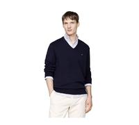 Tommy Hilfiger Pima Organic Cotton Mens Cashmere V-Neck Jumper Colour: Desert Sky, Size: L