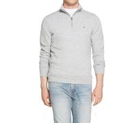 Tommy Hilfiger Men's Pullover Halfzip EXTRAFINE SOFT WOOL Gray