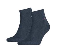 Tommy Hilfiger Men's Quarter 2P Ankle Socks, Blue (Dark Navy), Size 43
