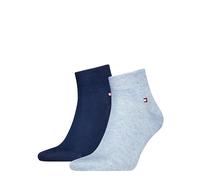 Tommy Hilfiger Mens Quarter Sock, Light Blue Melange, 9-11 UK