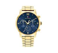 Tommy Hilfiger Men's Quartz Multifunction Stainless Steel and Link Bracelet Watch, Color: Black (Model: 1791879), Gold Plated, Quartz Watch