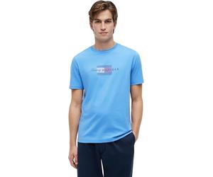 Tommy Hilfiger Men's Script Flag Regular Tee MW0MW43226 S/S T-Shirt, Blue (Blue Spell), L