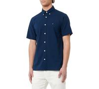 Tommy Hilfiger Men's Seersucker Solid RF Shirt S/S MW0MW38064, Blue, S