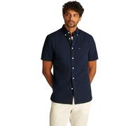 Tommy Hilfiger Men's Seersucker Solid SS RF Shirt MW0MW38570 L/S Shirt, Blue, XXL