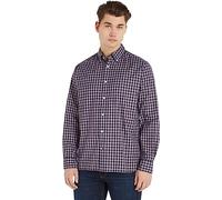 Tommy Hilfiger Men's Shirt Natural Soft Long-Sleeve, Multicolor (Deep Indigo/Multi), XS
