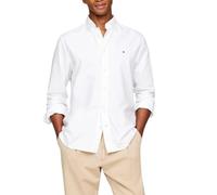 Tommy Hilfiger Mens Shirts Slim Fit Oxford Long Sleeve Casual Cotton Formal Top - White - Size Small