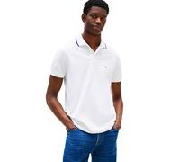Tommy Hilfiger Men's Short Sleeve Casual Dri Polo Shirts in Regular Fit with Moisture Wicking and Stretch, White Tipped, Large