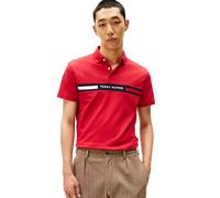 Tommy Hilfiger Men's Short Sleeve Casual Polo Shirts in Regular Fit with Chest Logo Designs, Medium Red, Large