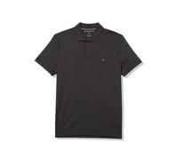 Tommy Hilfiger Men's Short Sleeve Casual Polo Shirts in Regular Fit with Liquid Cotton, Black, Medium