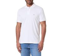 Tommy Hilfiger Men's Short Sleeve Casual Polo Shirts in Regular Fit with Liquid Cotton, White, Medium