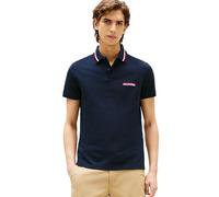 Tommy Hilfiger Men's Short Sleeve Casual Polo Shirts in Regular Fit with Stretch and Collar Designs, Desert Sky, XL
