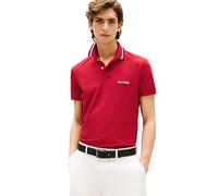 Tommy Hilfiger Men's Short Sleeve Casual Polo Shirts in Regular Fit with Stretch and Collar Designs, Medium Red, XL