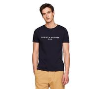 Tommy Hilfiger Men's Short Sleeve Cotton Graphic T-Shirts with Embroidered Logo, Sky Captain, Large