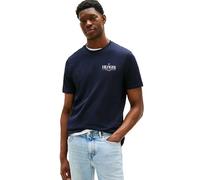 Tommy Hilfiger Men's Short Sleeve Cotton Graphic T-Shirts with Embroidered Stack Logo, Desert Sky, XL