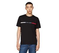 Tommy Hilfiger Men's Short Sleeve Cotton Graphic T-Shirts with Signature Stripe Logo, Also Available in Big & Tall, Black, 5XL Big Tall