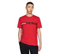 Tommy Hilfiger Men's Short Sleeve Cotton Graphic T-Shirts with Signature Stripe Logo, Also Available in Big & Tall, Medium Red, XL