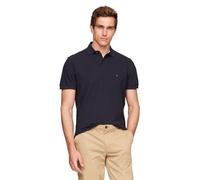 Tommy Hilfiger Men's Short Sleeve Polo Shirts in Classic Fit with Stretch and Organic Pique Cotton, Desert Sky Heather, XL