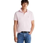 Tommy Hilfiger Men's Short Sleeve Polo Shirts in Classic Fit with Stretch and Organic Pique Cotton, Light Pink, S
