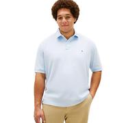 Tommy Hilfiger Men's Short Sleeve Polo Shirts in Regular Fit with Stretch and Organic Pique Cotton, Breezy Blue, Large