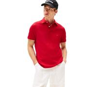 Tommy Hilfiger Men's Short Sleeve Polo Shirts in Regular Fit with Stretch and Organic Pique Cotton, Medium Red, Medium