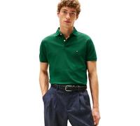 Tommy Hilfiger Men's Short Sleeve Polo Shirts in Regular Fit with Stretch and Organic Pique Cotton, Ornamental Green, Medium