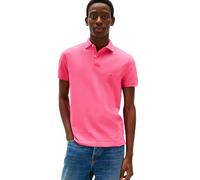 Tommy Hilfiger Men's Short Sleeve Polo Shirts in Regular Fit with Stretch and Organic Pique Cotton, Pink Alert, XXL