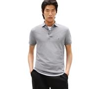 Tommy Hilfiger Men's Short Sleeve Polo Shirts in Slim Fit with Stretch and Organic Pique Cotton, Medium Grey Heather, XXL