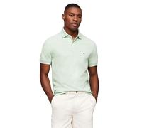 Tommy Hilfiger Men's Short Sleeve Polo Shirts in Slim Fit with Stretch and Organic Pique Cotton, Mint Gel Heather, XXL