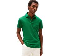 Tommy Hilfiger Men's Short Sleeve Polo Shirts in Slim Fit with Stretch and Organic Pique Cotton, Nouveau Green, Large