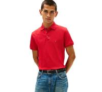 Tommy Hilfiger Men's Short Sleeve Polo Shirts in Slim Fit with Stretch and Organic Pique Cotton, Primary Red, XXL