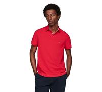 Tommy Hilfiger Men's Short Sleeve Polo Shirts in Slim Fit with Stretch and Organic Pique Cotton, Primary Red, Medium
