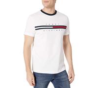 Tommy Hilfiger Mens Short Sleeve Signature Stripe Graphic T-Shirt T Shirt Bright White Medium US