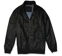 Tommy Hilfiger Men's Smooth Lamb Touch Faux Leather Unfilled Windbreaker Bomber Jacket, Black, XS