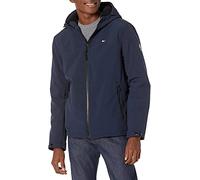 Tommy Hilfiger Men's Soft Shell Water Resistant Hooded Jacket Transitional, Night Sky, XL