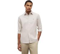 Tommy Hilfiger Men's Solid Heritage Oxford Rf Shirt Mw0Mw35774 L/S Shirt, Khaki (Safari Canvas), L