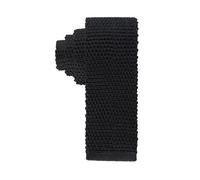 Tommy Hilfiger Men's Solid Knit Tie with Global Stripe Necktie, Black (Black Cord), Regulär