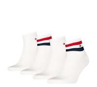 Tommy Hilfiger Men's Sport Quarter, White, 39-42 (Pack of 4)
