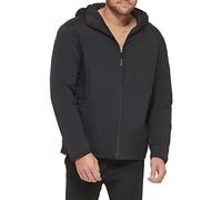Tommy Hilfiger Men's Stretch Performance Filled Rain Jacket, Black, L