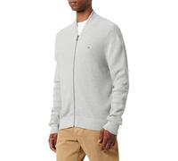 Tommy Hilfiger Men's Structure Baseball Zip Through Mw0mw37329 Zip Through Sweater, Grey (Light Grey Heather), S