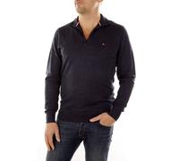 Tommy Hilfiger Men's Sweater Cotton Silk Zip Mock, 289 Blue