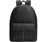 Tommy Hilfiger Flap Pocket Pebble Grain Dome Backpack AM0AM14165BDS - Man Black 30 x 13 x 40
