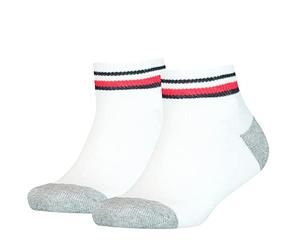 Tommy Hilfiger Men's Th Kids Iconic Sports Quarter 2p Socks, White, 8-Jun UK