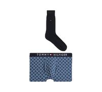 Tommy Hilfiger Men's Trunks & Socks Gift Set, Blue (Micro Foulard/Des Sky), M